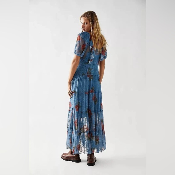 Free People Hollis Maxi Dress in Blue Floral - Picture 2 of 7